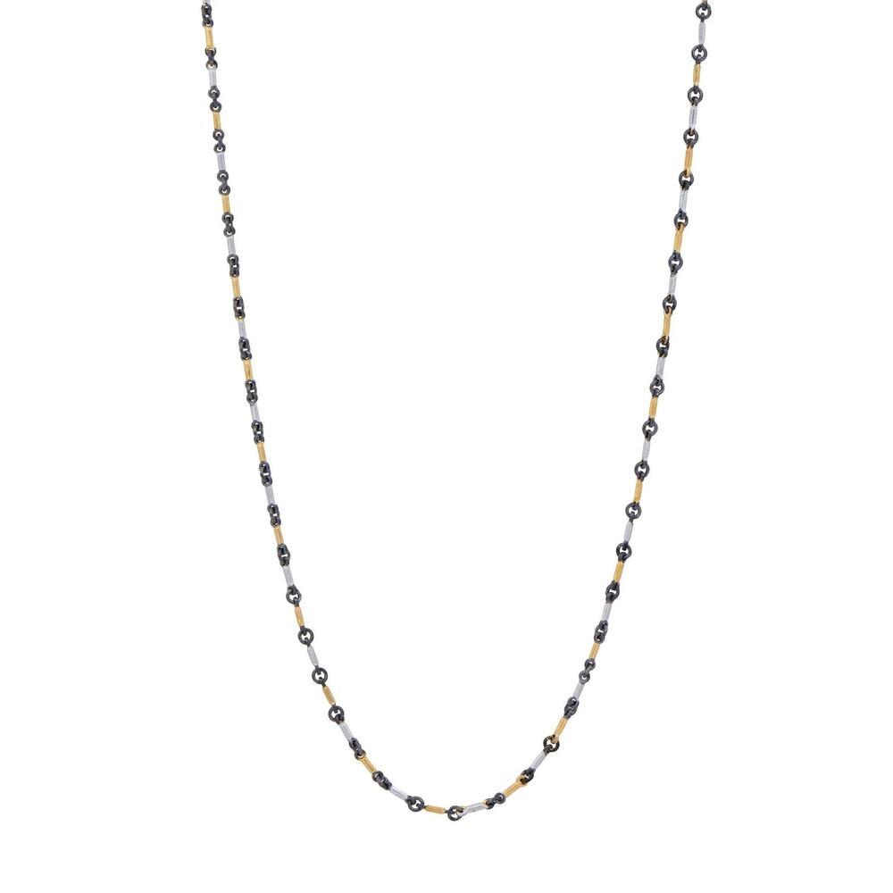 NEW Freida Rothman Signature Tri-Tone Bar Link Necklace 18"